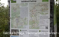 Schild Erlebnispunkt/Radroute Steine und Mehr