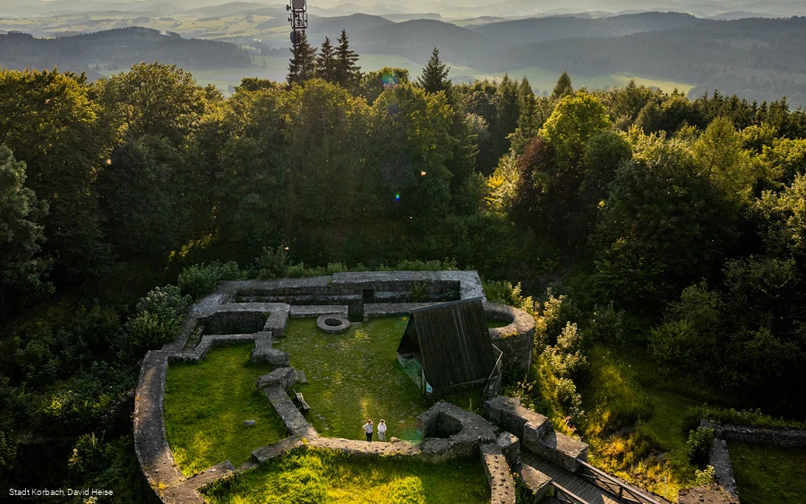Ausblick vom Georg Viktor Turm über Ruine