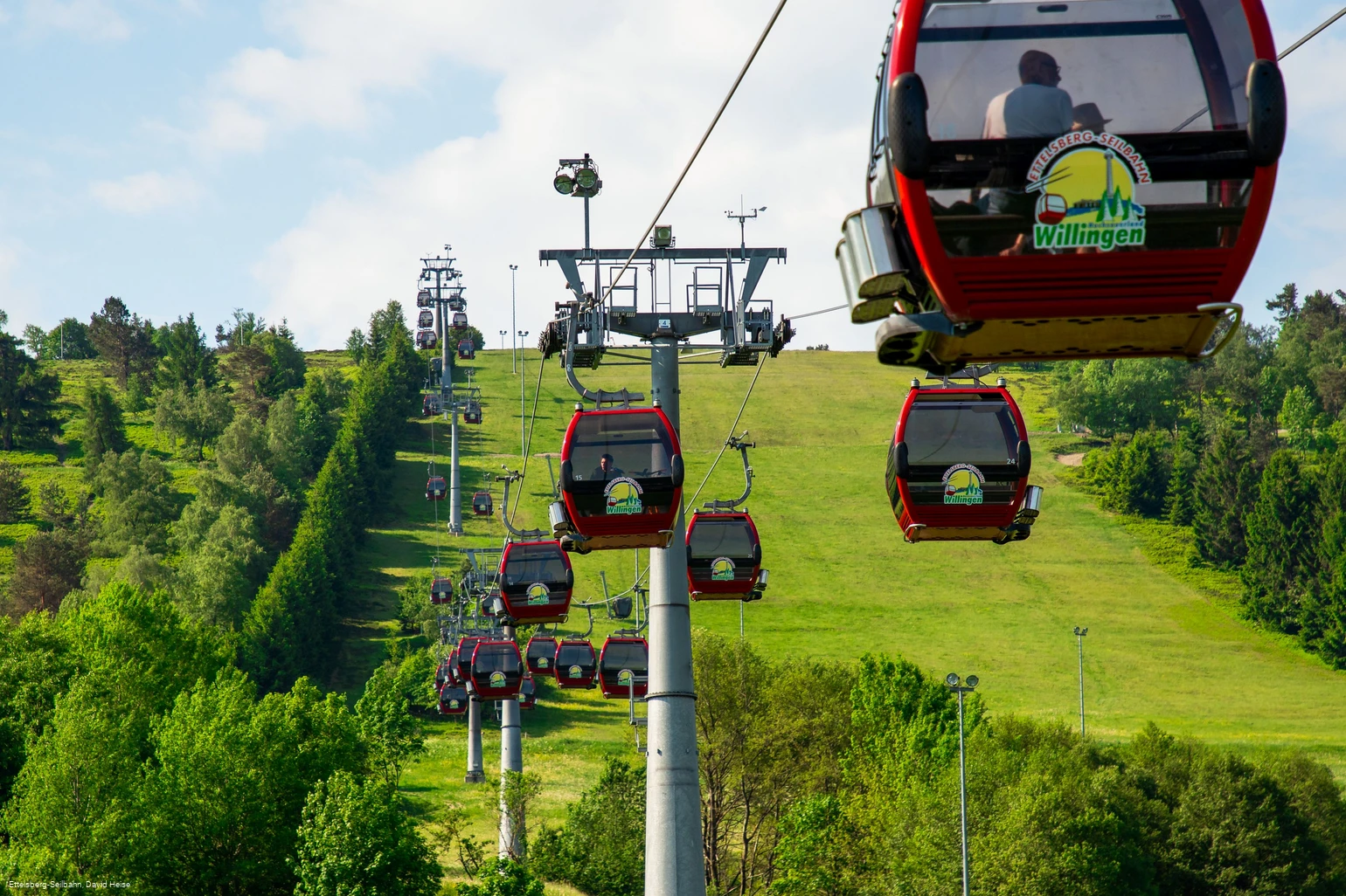 Ettelsberg-Seilbahn aus Richtung Talstation
